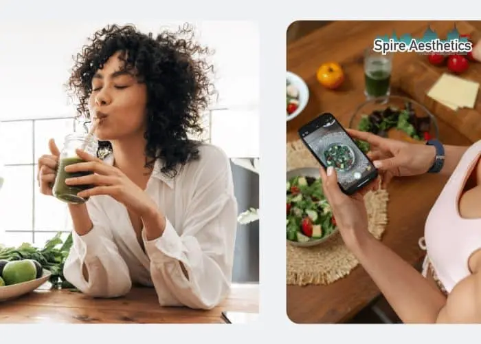 Image of woman looking into her diet and fat freezing Twickenham to improve her health